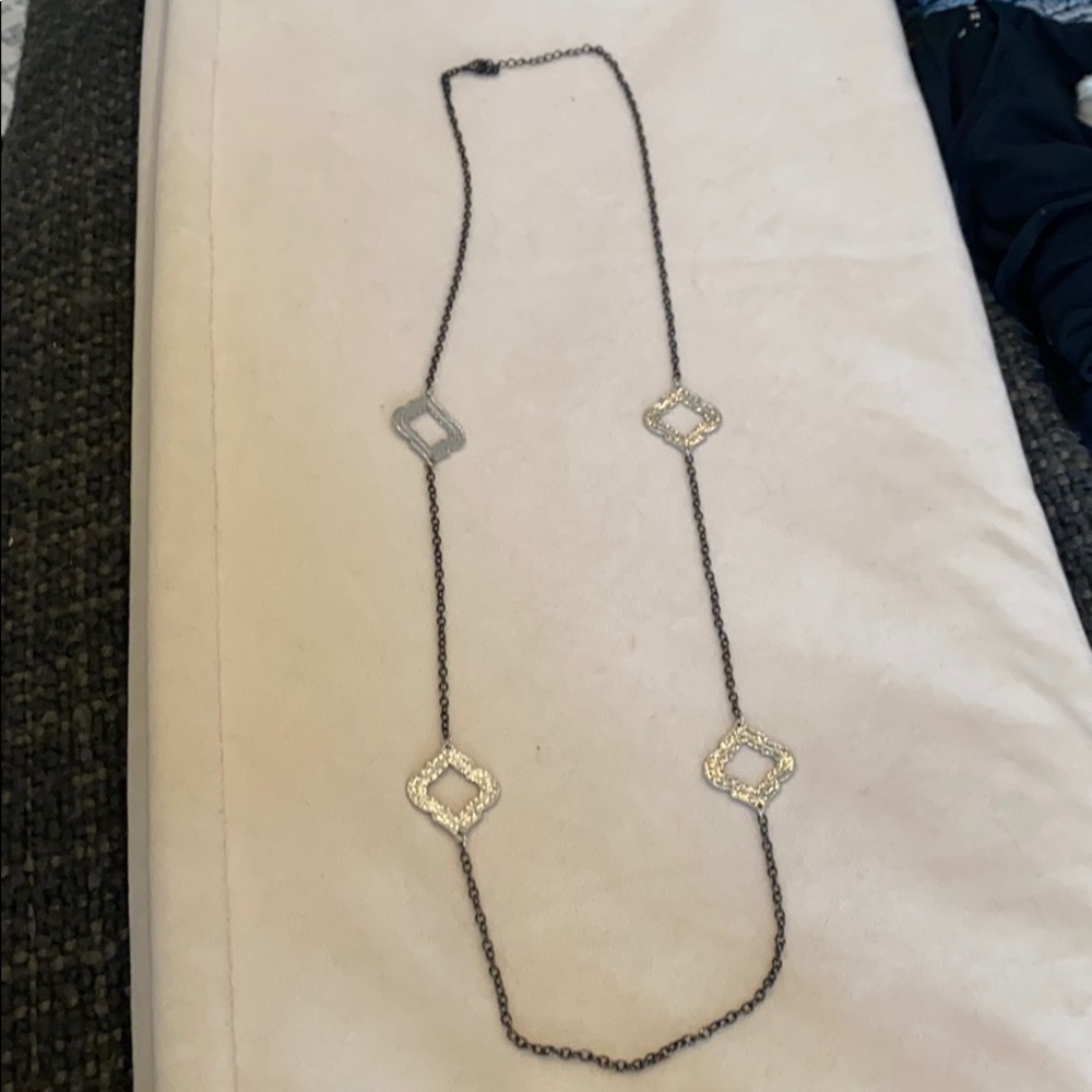 Silver long necklace